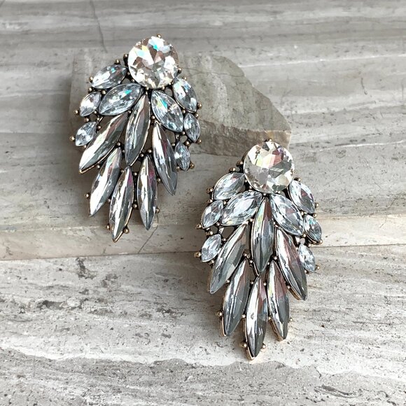 New ~ Anthropologie Ettika "Cry Me A River" Peachy Pink Crystal Drop Earrings - Picture 14 of 15